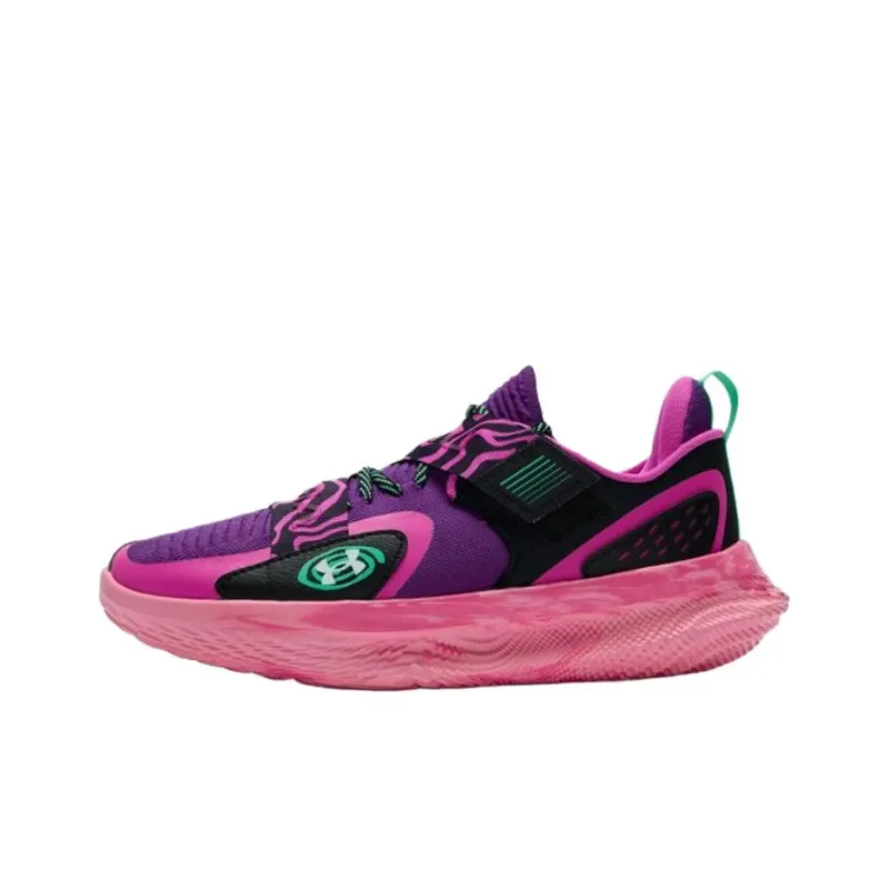 Under Armour FUTR X 4 Anti Slip Wear Resistant Low Top Basketball Shoes Unisex Purple-0