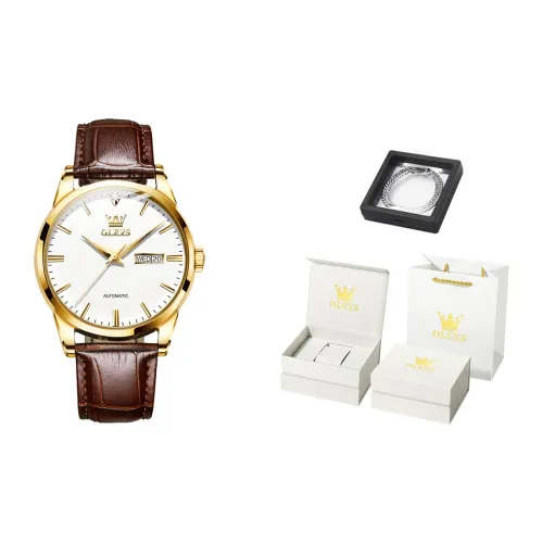 OLEVS Mechanical Movement Watch Men's Watches White Dial