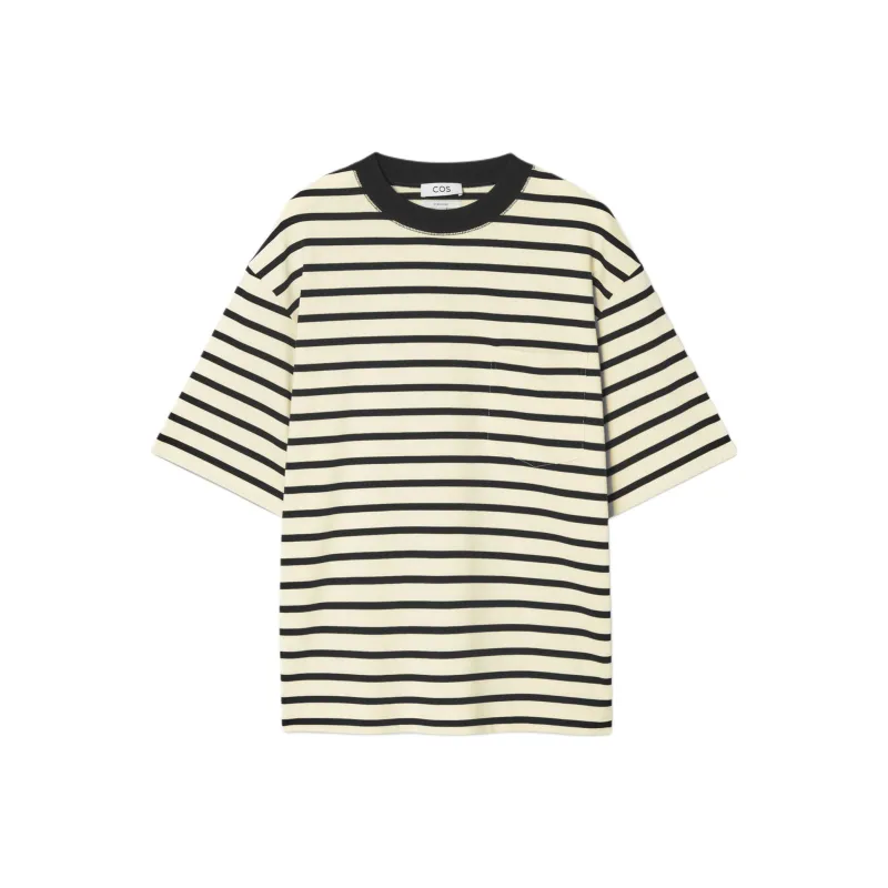COS T Shirt Unisex Cream/Stripes-0