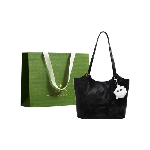 Three Ducklings PU Shoulder Bag Women's Ecru/Black/Dark Brown/Pink