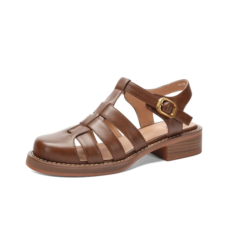 XICUNMINGWU Roman Sandals 3cm Women's Brown-1