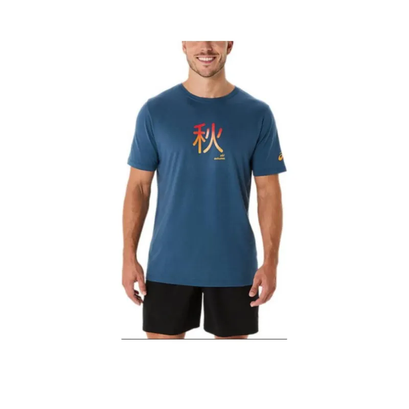 Asics Unisex Short Sleeve T-Shirt Unisex Vintage Indigo-0