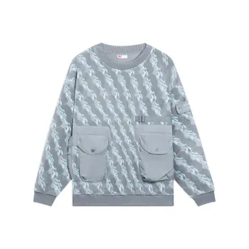 LiNing Sweatshirts Unisex Stone Gray Print