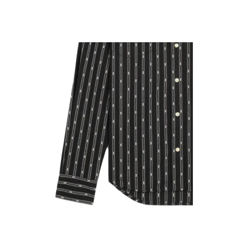 CELINE Western Shirt In Triomphe Striped Cotton-4