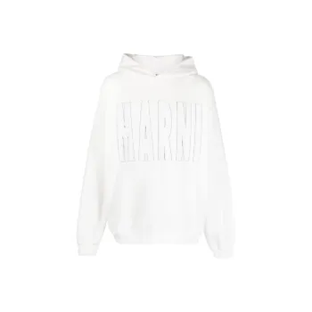 MARNI Logo Detailed Long Sleeved Hoodie
