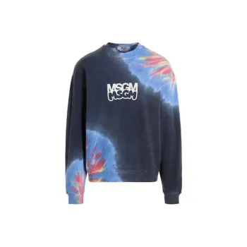 MSGM Logo Printed Tie Dyed Sweatshirt