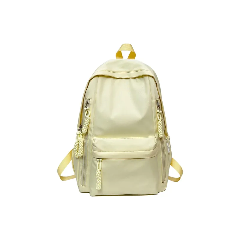 LUVISTRUE Nylon Backpack Unisex Black/Pink/Burgundy/Light Yellow-18