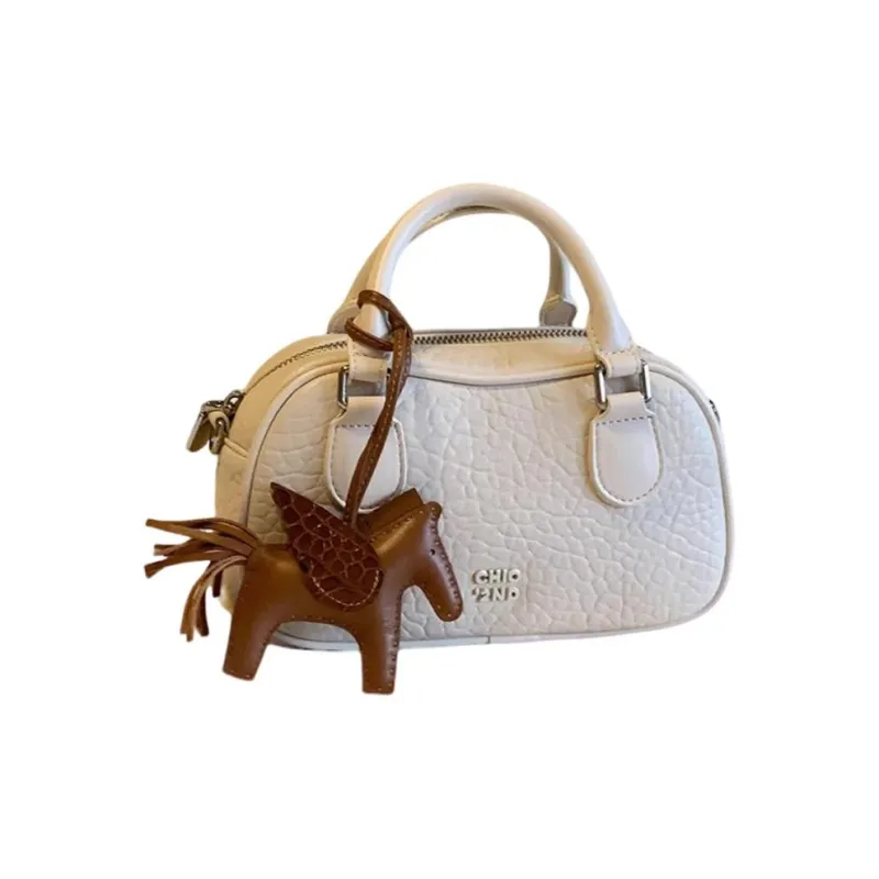 PAYOT Microfiber Synthetic Leather Handbag Regular Women's Light Blue/Ecru-5