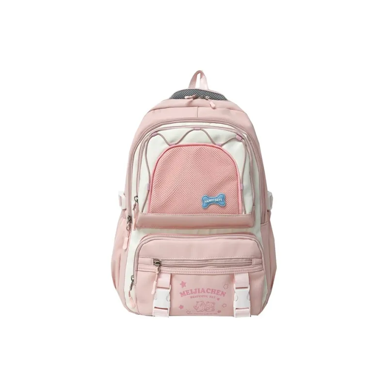 Single Warehouse Composite Cloth Backpack Women's Yellow/Pink/Black/Blue/Green-5
