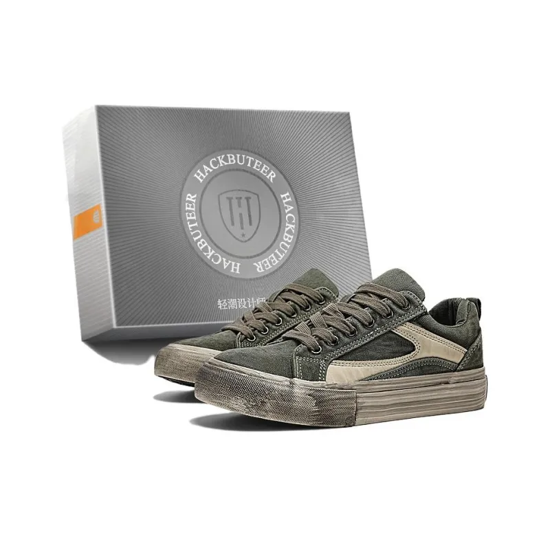 HACKBUTEER Low Top Canvas Shoes Men's-14