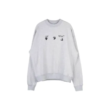 OFF-WHITE Sweatshirt Loose Fit Style Men's Gray