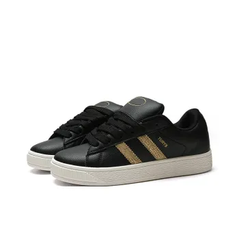 SHUMO Low Top Skateboard Shoes Unisex Black Gold