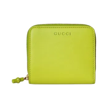 GUCCI Leather Wallet Small Size Women's Bright Green