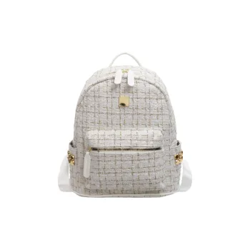 Yalu Polyester Cotton Blend Backpack Unisex White/Black