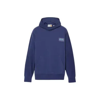 Timberland Globe Logo Textured Hoodie Sweatshirt Unisex Ocean Caves