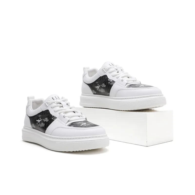ELLE HOMME Low Top Skateboard Shoes Men's White-2