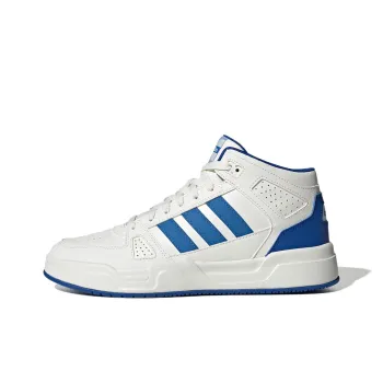 Adidas LITE BALLER Anti Slip Wear Resistant Mid Top Skateboard Shoes Unisex White Blue