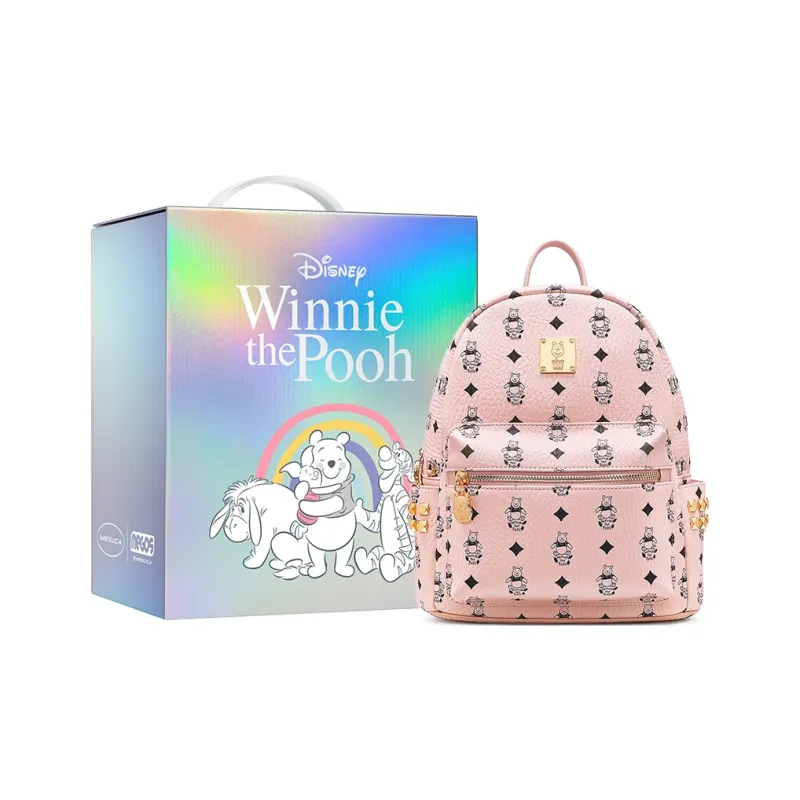 Disney Winnie The Pooh Series PU Bonded Synthetic Leather Backpack Medium Size Women's Brown-14