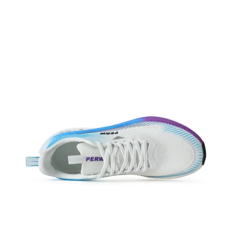 PERW Rebound Abrasion Resistant Lightweight Breathable Slip Resistant Low Top Running Shoes Unisex Smoke Blue-3
