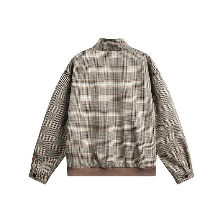 ROBINHOOD Jackets Coats Unisex Houndstooth Brown Check-4