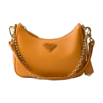 PRADA Re EditionSaffiano Calfskin Shoulder Bag Mini Women's Amber