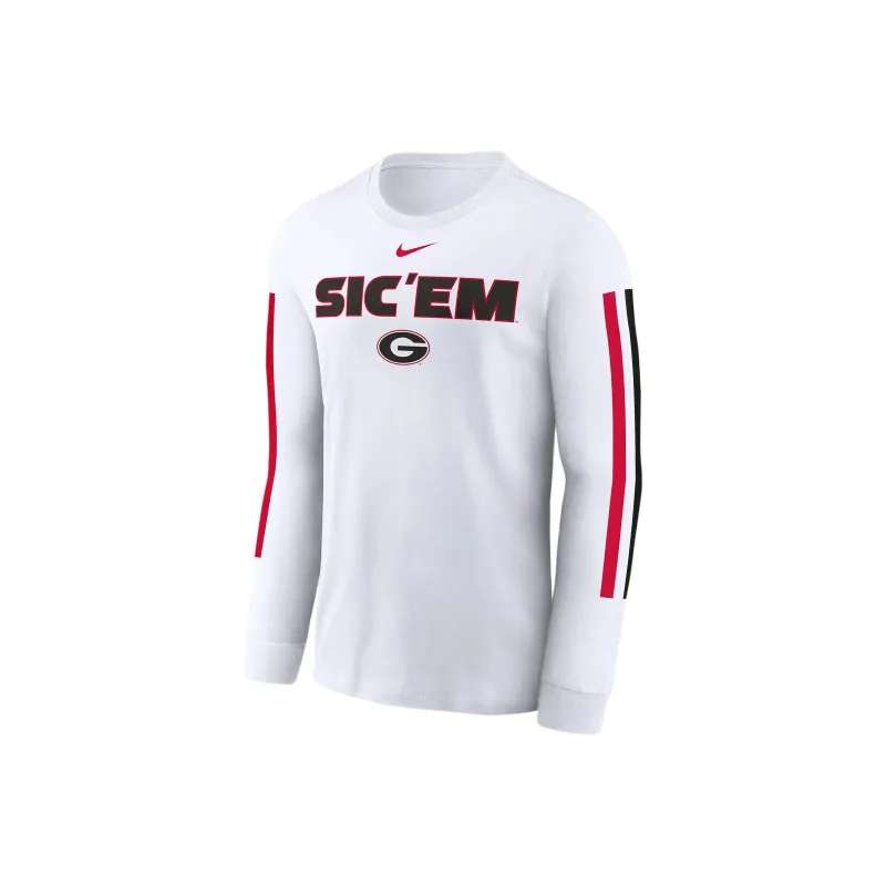 Nike Georgia Bulldogs Local Spirit Slogan Men's Nike College Long Sleeve T Shirt-0