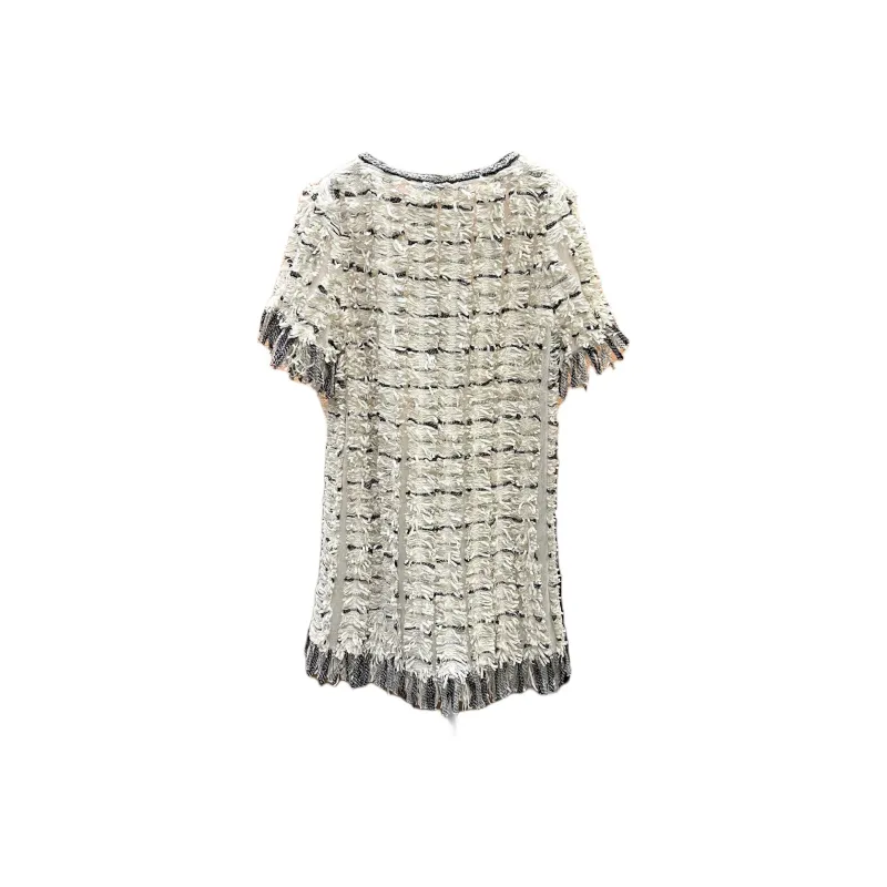 CHANEL 18S Waterfall Collection Short Sleeved Dresses Women's White-1