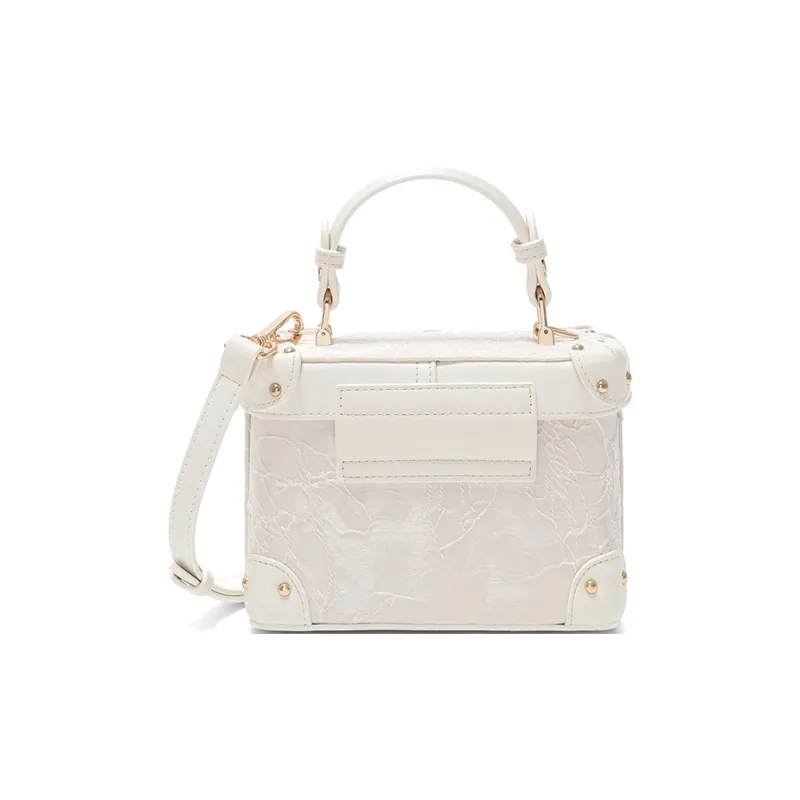 CLEVER& KETCH PU Box Bag Handbags Women's White/Pink-3