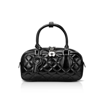 ROBERTA DI CAMERINO Cow Leather Handbag Women's Classic Black/Ecru