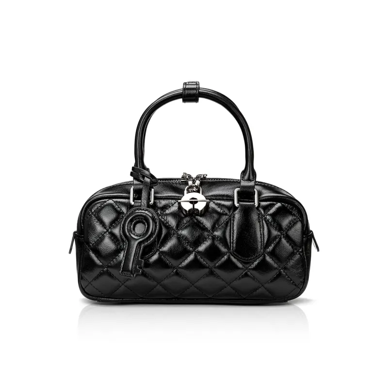 ROBERTA DI CAMERINO Cow Leather Handbag Women's Classic Black/Ecru-0