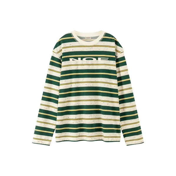NO ONE ELSE T Shirt Unisex Green Stripes Pattern-0