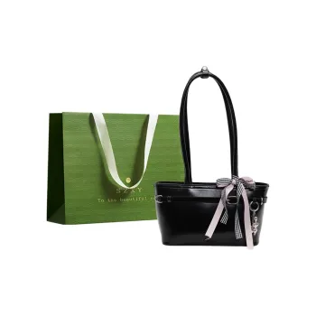 Three Ducklings PU Shoulder Bag Regular Women's Black/Ecru/Red/Pink
