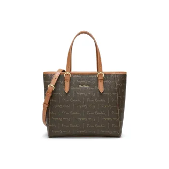 PIERRE CARDIN PVC Tote Bag, Shopping Bag, Crossbody Bag, Handbag Women's Coffee
