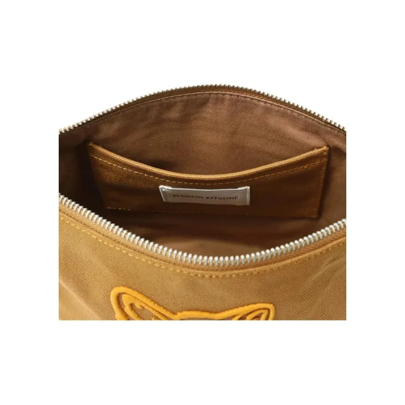 Maison Kitsune Cotton Canvas Canvas Bag Clutches Regular Women's Brown-5