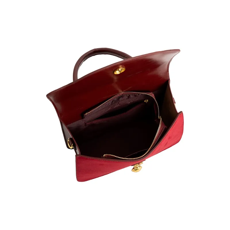 Vigno Synthetic Leather Handbag, One Shoulder, Crossbody Bag Women's Red-6