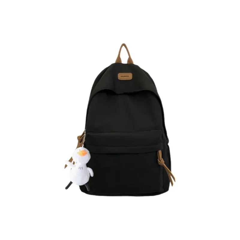 Warrior Polyester Cotton Blend Backpack Unisex Black/White-0