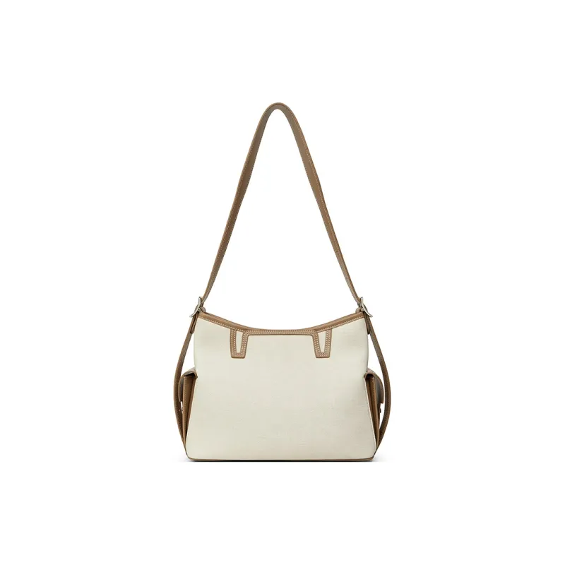 Teenmix Cow Leather With Synthetic Leather Shoulder Bag Women's Ecru & Black/Ecru & Light Green/Ecru & Khaki-15