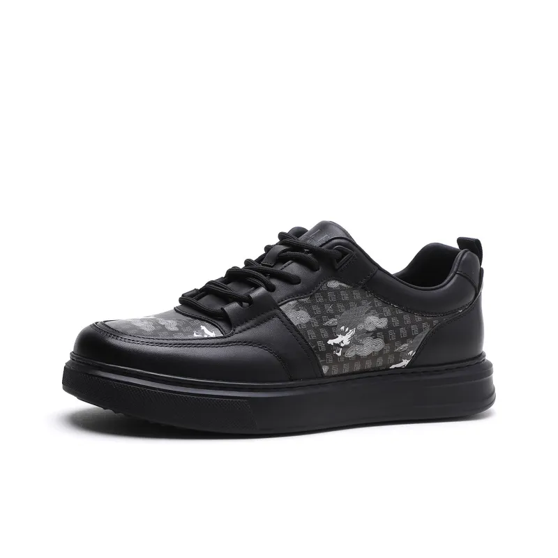 ELLE HOMME Low Top Skateboard Shoes Men's Black-0
