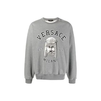 VERSACE Logo Printed Crewneck Sweatshirt
