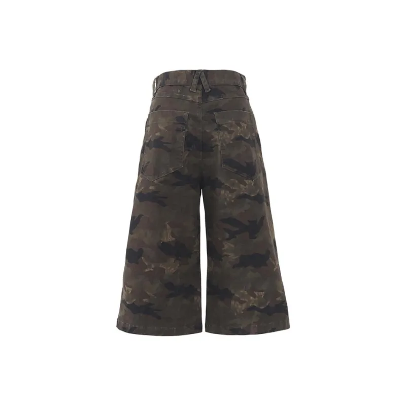 Wen Shan Denim Shorts Women's Camouflage-1