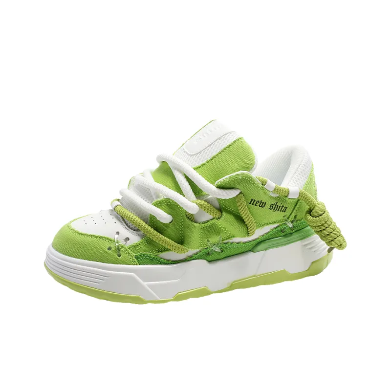 SUPEREDGE Coverage Slip Resistant And Abrasion Resistant Low Top Skateboard Shoes Unisex Neon Green-1