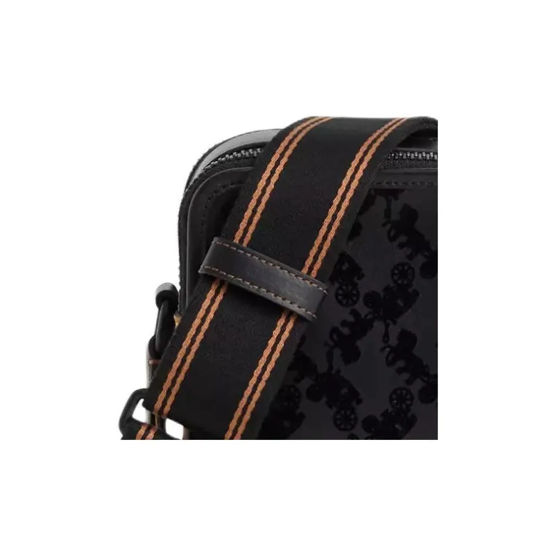 COACH Charter Calfskin Crossbody Bag Shoulder Bag Medium Size Unisex Matte Black-3