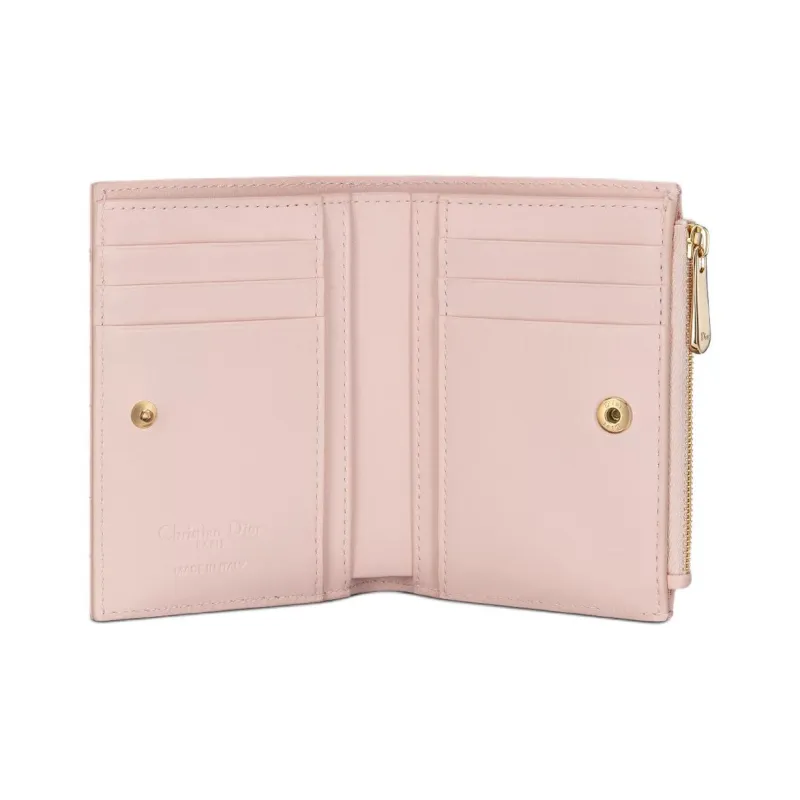 DIOR Lady DiorDahlia Lambskin Wallet Women's Pink-4