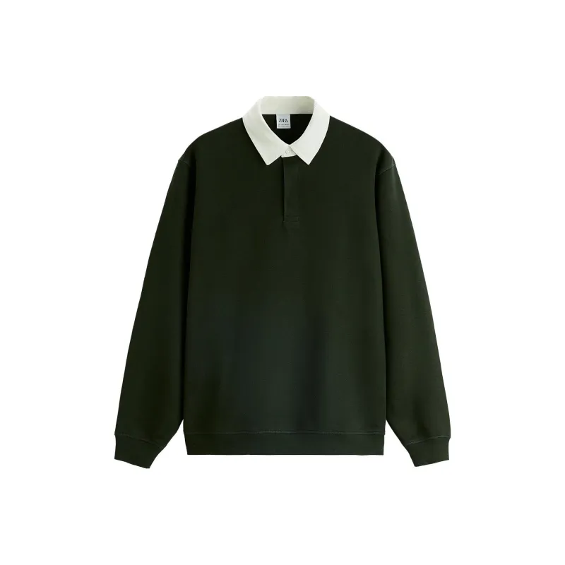 ZARA Sweatshirts Men Dark Green-0