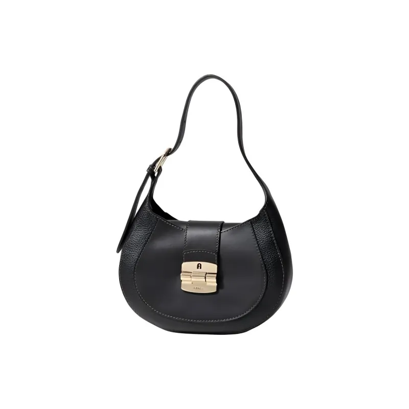 Furla Club 2 Calfskin Handbag, Shoulder Bag Women's Black-1