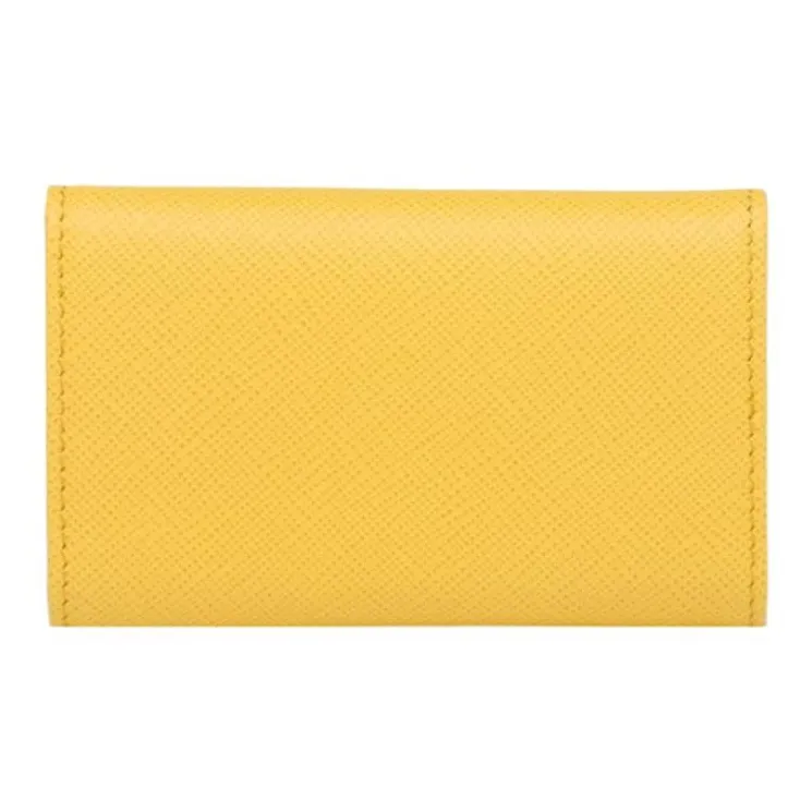 PRADA Saffiano Leather Key Pouch Women's Yellow-1