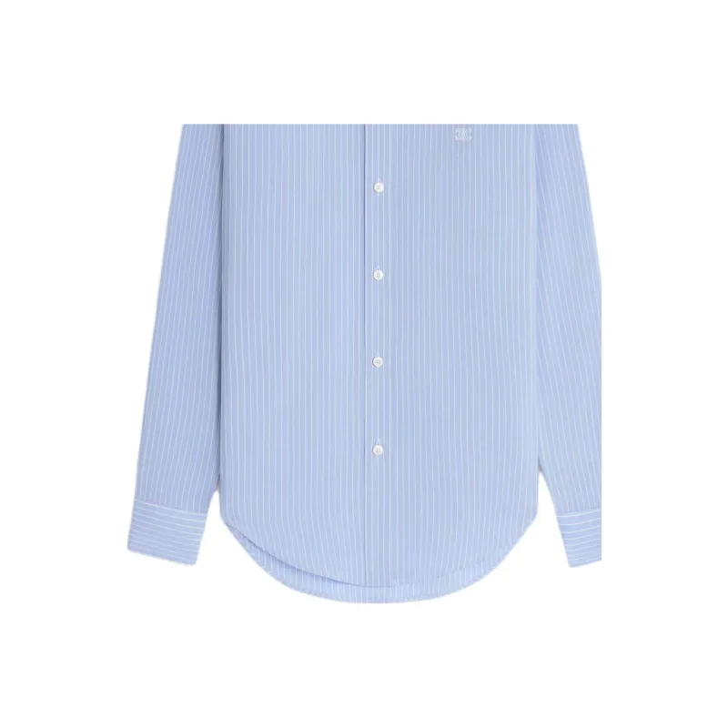 CELINE Romy Lavallière Shirt In Striped Silk-4