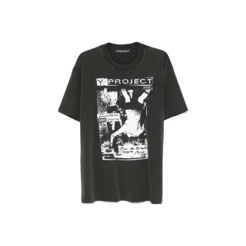 Y/Project Rock Band Print Pinched Logo T Shirt