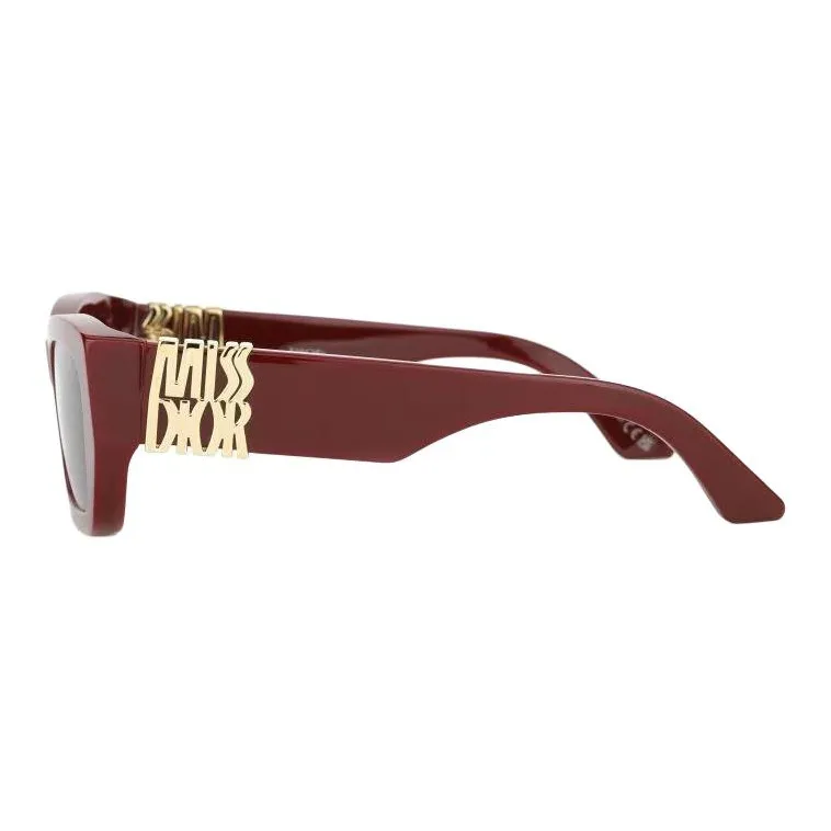 DIOR Plate And Metal Irregular Shape Sunglasses Women's Red-2