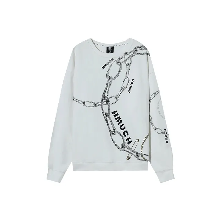 TCH Sweatshirts Unisex White With Silver Logo-0
